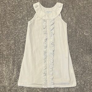 EUC Little English blue seersucker ruffle dress size 5